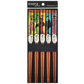 Kit Hashi 5 Pares Pauzinhos Japonês Bambu Modern Gueixas Kyoto Cozinha Oriental Sushi Yoi